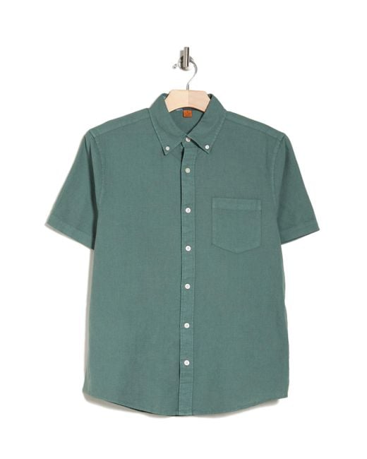 Tailor Vintage Green Puretec Linen Cotton Button-up Shirt for men