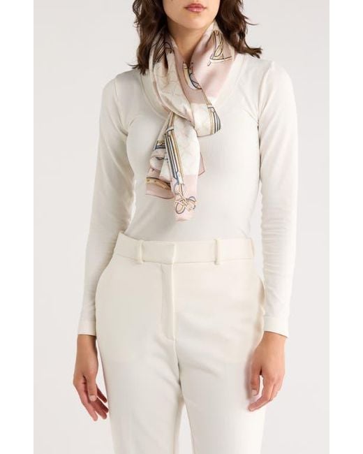 La Fiorentina Natural Chain Print Silk Scarf
