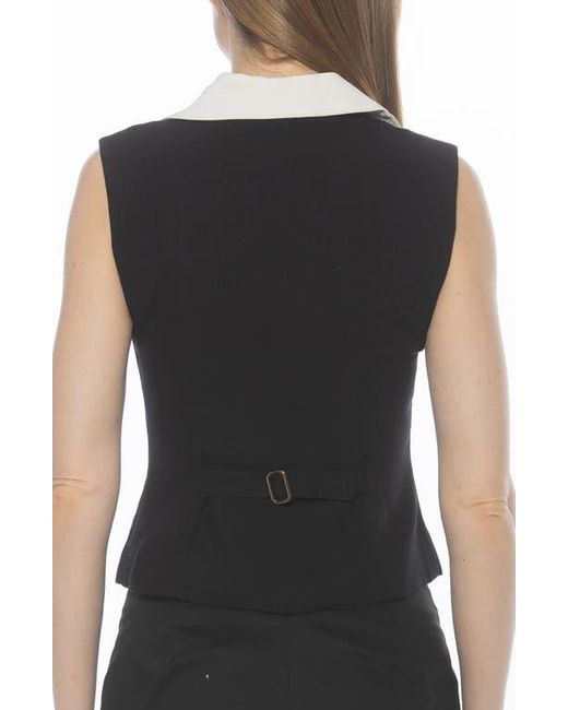 Alexia Admor Black Luisa Cotton & Linen Vest