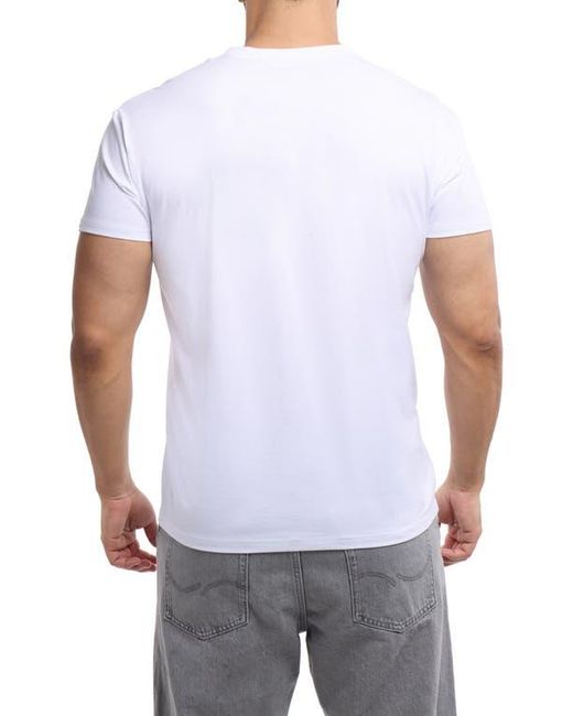 Xray Jeans White Split Neck Jersey T-Shirt for men