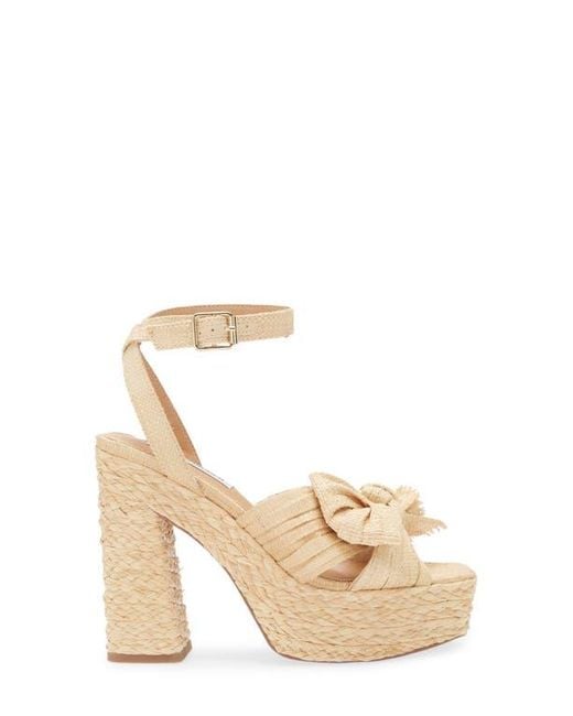 Steve Madden Metallic Romey Raffia Platform Ankle Strap Sandal