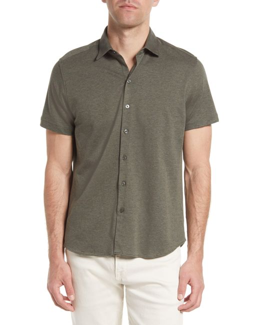 Robert Barakett Gray Fairhope Knit Button-up Shirt for men