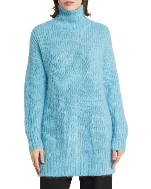 COS Blue Mohair & Merino Wool Turtleneck Sweater
