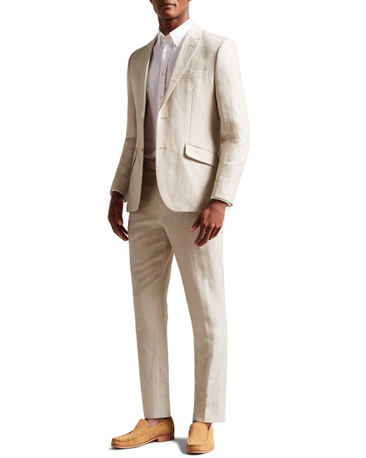 Ted Baker Natural Slim Fit Linen & Wool Blazer for men