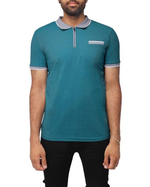 Xray Jeans Blue Striped Knit Polo Shirt for men
