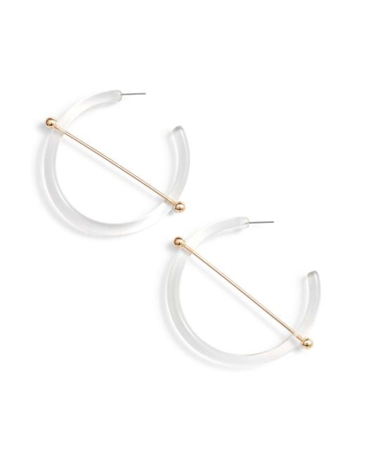 BP. Metallic Transparent Hoop & Bar Earrings