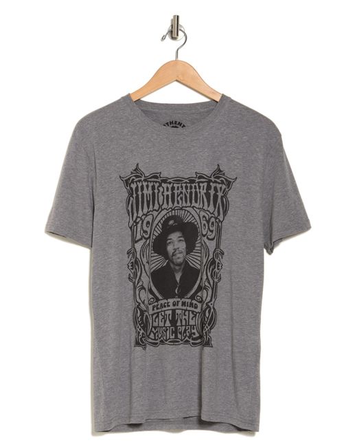 Lucky Brand Gray Jimi Hendrix Poster Graphic T-shirt for men