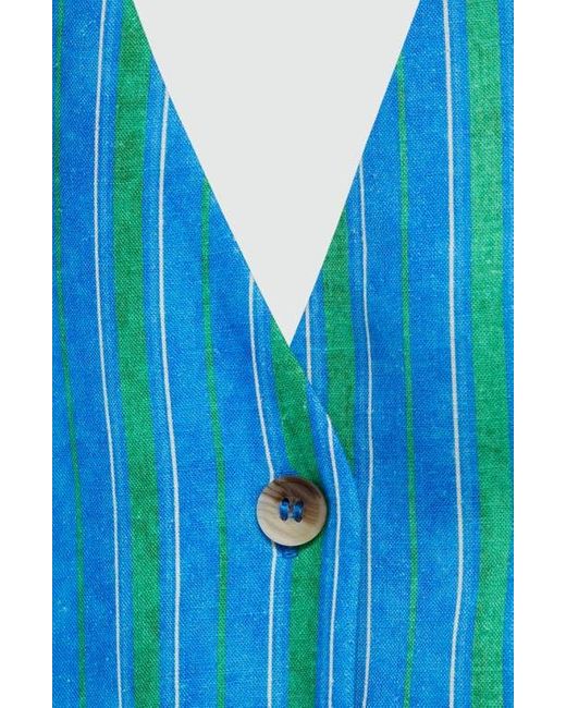 Mango Blue Moraima Stripe Halter Vest