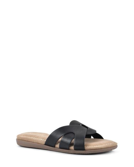 White Mountain Black Fortunate Woven Sandal