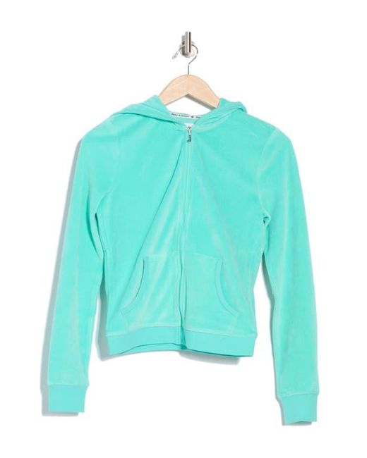 Juicy Couture Blue Heritage Velour Zip-Up Track Jacket