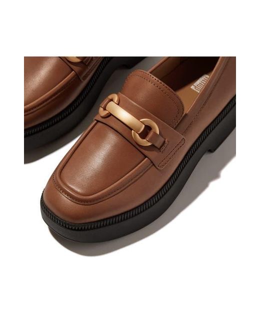 Fitflop Brown F-Luma Chunky Snaffle Bit Platform Loafer