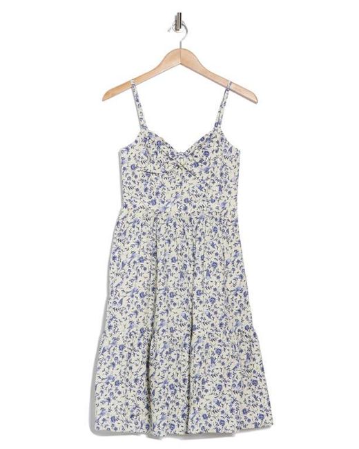 Eliza J Gray Bow Front Fit & Flare Midi Dress