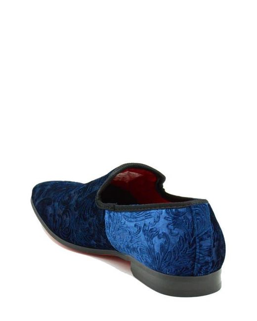 La Milano Blue Broderick Velvet Loafer for men