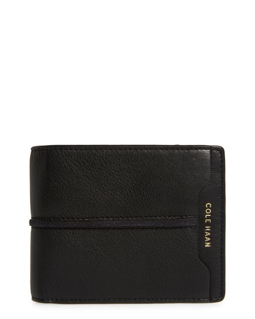 Cole Haan Black Butted Seam Leather Passcase for men