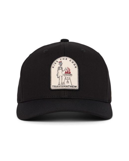 Travis Mathew Black Bonfire Nights Snapback Baseball Cap for men