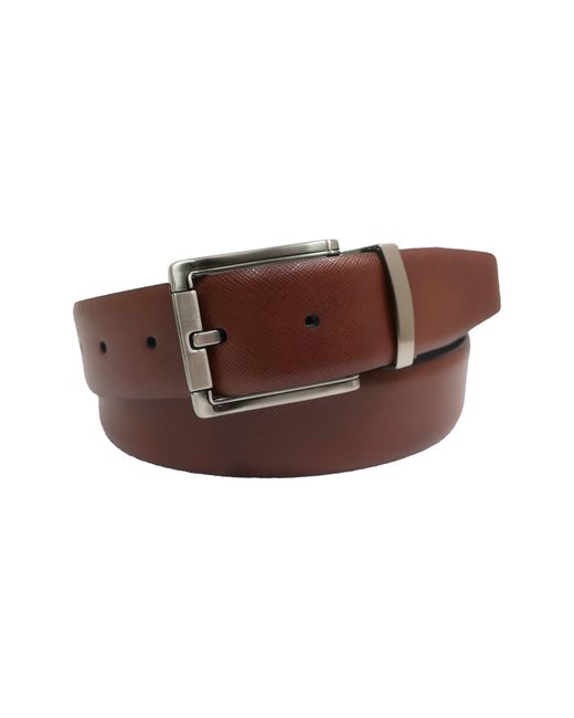 Boconi Brown Reversible Saffiano Leather Belt for men
