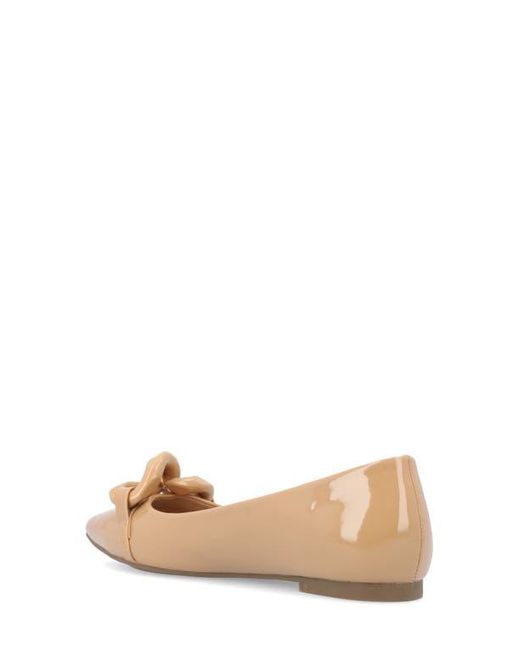 Journee Collection Natural Clareene Pointed Toe Flat