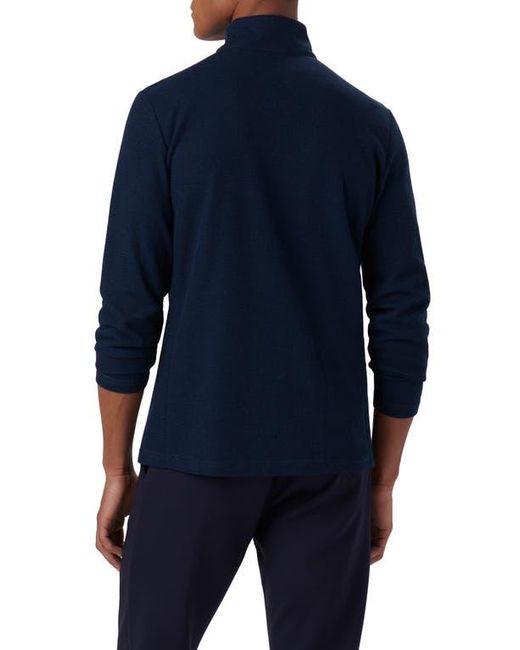 Bugatchi Blue Quarter Zip Pullover for men