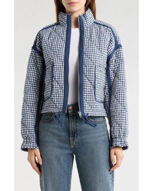 Blank NYC Blue Cropped Quilted Jacket