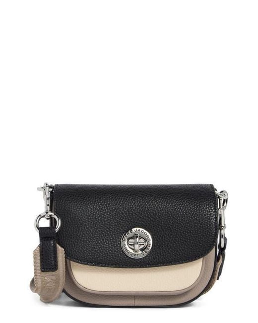 Marc Jacobs Black The Small Signet Turnlock Colorblock Saddle Bag