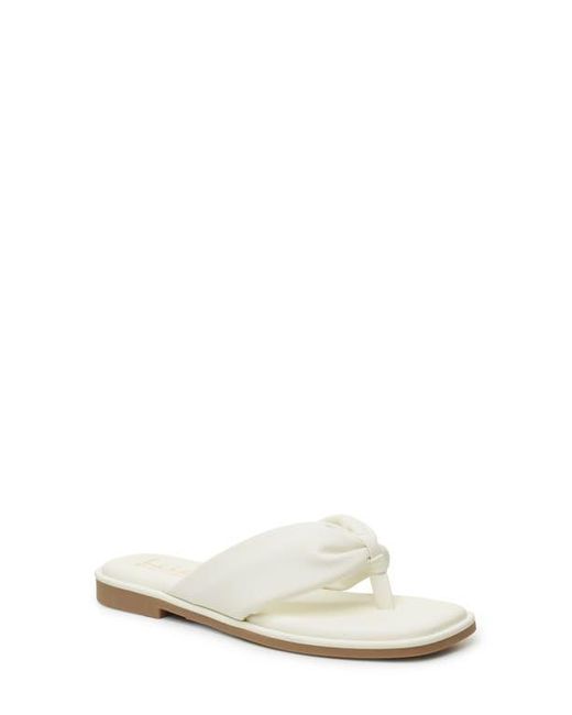 Nicole Miller Puffy Thong Sandal in White | Lyst