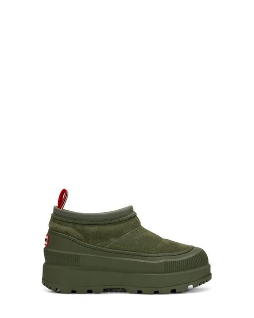 Hunter Green Askern Waterproof Suede Platform Bootie