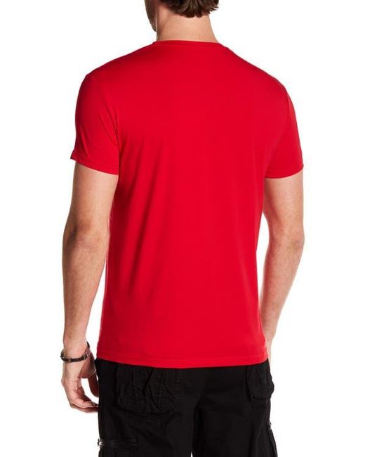 Xray Jeans Red Flex Cotton V-Neck Tee for men