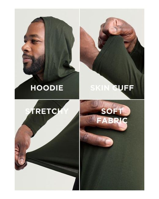 Xray Jeans Green Long Sleeve Hooded T-Shirt for men