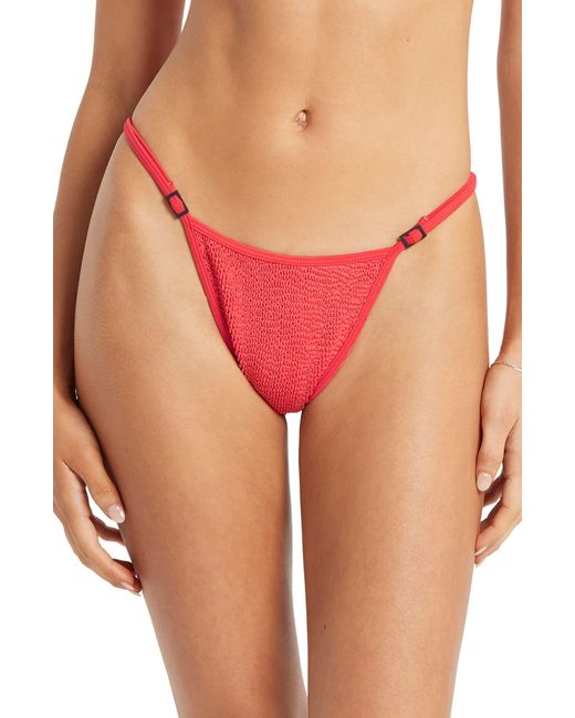 Bondeye Red Bond-eye Larisa Texture Knit Bikini Bottoms