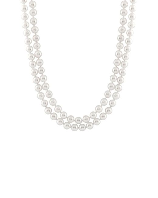 Splendid Double Row Shell Pearl Necklace In White At Nordstrom Rack