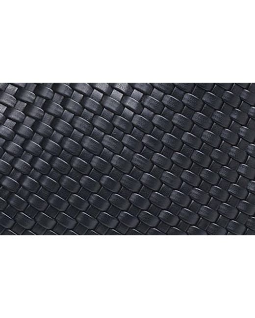 Moda Luxe Black Woven Unlined Tote Bag And Pouch
