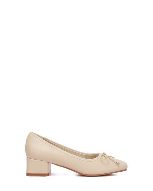 LONDON RAG Natural Sienna Block Heel Ballerina Pump