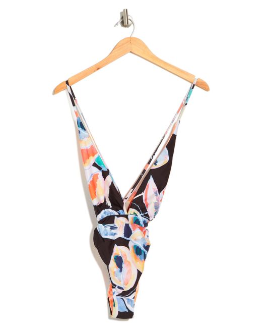 Maaji Time To Bloom Safari Plunge Reversible Onepiece Swimsuit In
