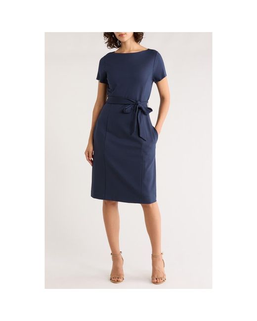 brooks brothers blue dress Brooks Brothers Blue Tartan Plaid Silk Flare Dress Exposed Back Zipper
