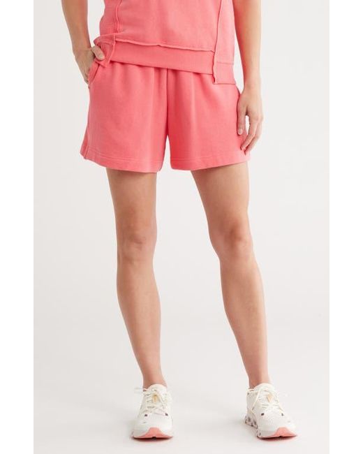 90 Degrees Red Loop Terry 6-Inch Boyfriend Shorts