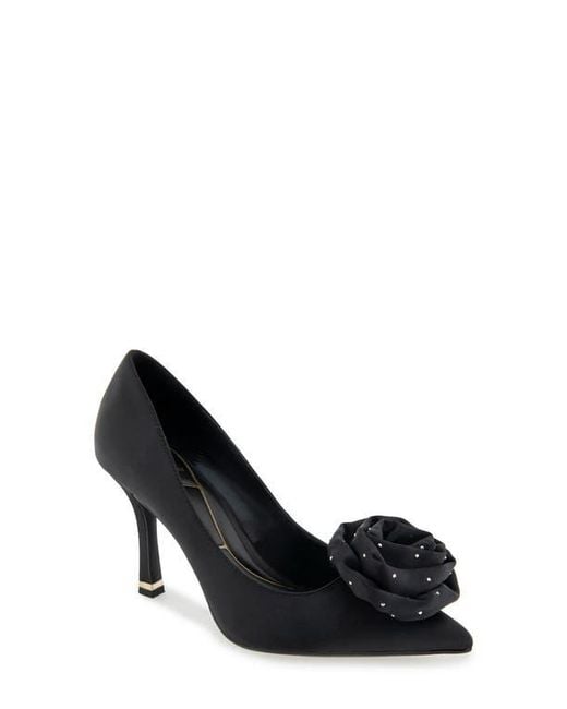 Kenneth Cole Black Romi Rosette Pointed Toe Pump