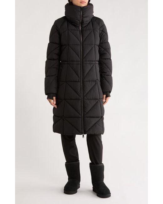 BCBGeneration Black Longline Water Resistant Puffer Jacket