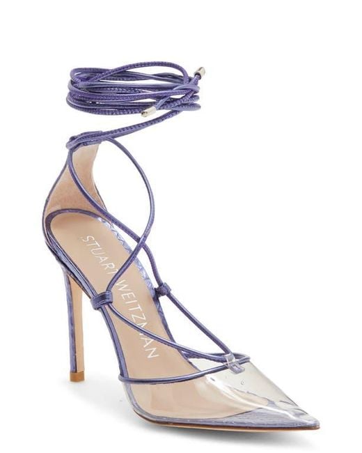 Stuart Weitzman Women´s Blue Stuart Ankle Wrap Pump Women