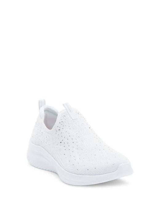 Skechers White Ultra Flex 3.0 Glam Night Slip-On Sneaker