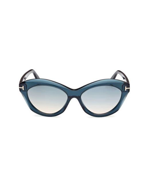 Tom Ford Blue 55Mm Gradient Oval Sunglasses