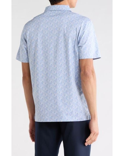 Bugatchi Blue Ooohcotton Printed Polo for men