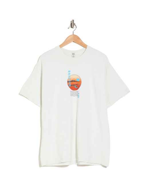 BDG White Katsushika Cotton Graphic T-shirt for men