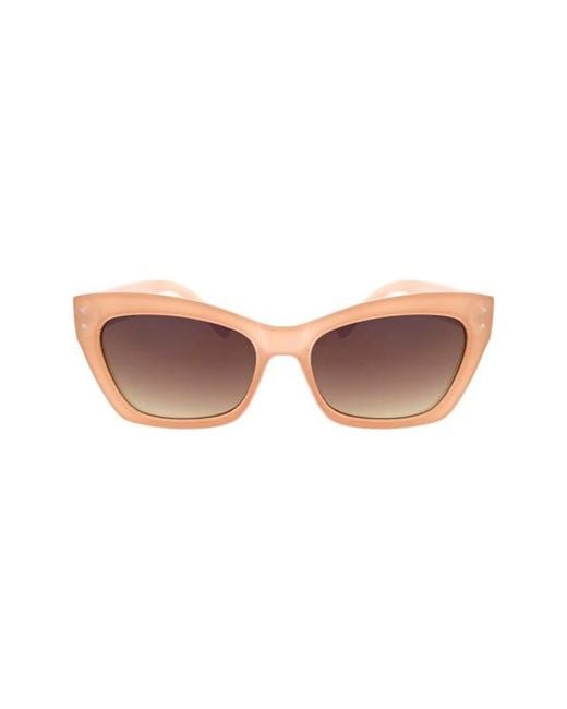 Roxy Pink Swept 55Mm Rectangular Sunglasses