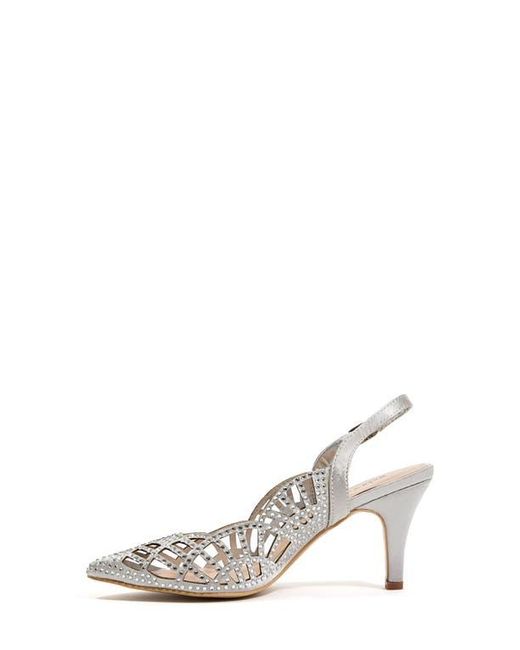 Lady Couture White Rhinestone Slingback Pump
