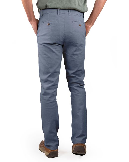 Tailor Vintage Blue Puretec Cool® Linen & Cotton Chino Pants for men