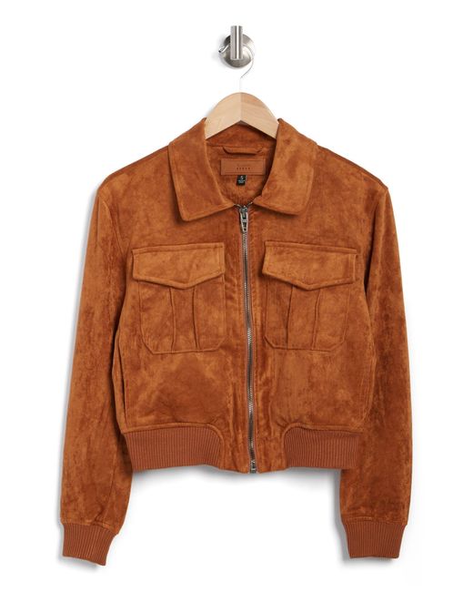 Blank NYC Brown Faux Suede Bomber Jacket In Take Flight At Nordstrom Rack