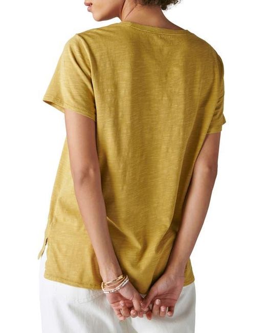 Lucky Brand Yellow Classic Cotton Slub T-Shirt