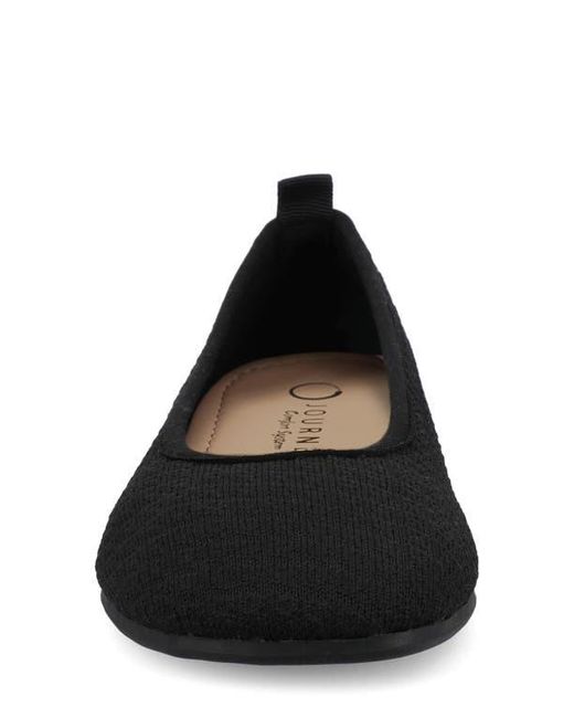 Journee Collection Black Aria Knit Flat