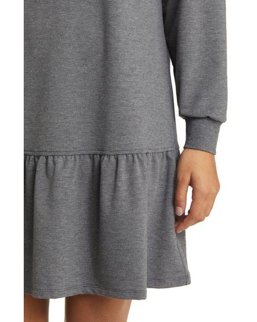 Caslon Long Sleeve Drop Waist Sweatshirt Dress in Gray Lyst