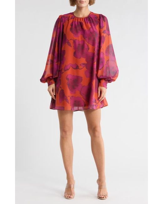 Hutch Twiggy Long Sleeve Shift Dress in Red | Lyst